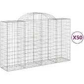 vidaXL Schanskorven 50 st gewelfd 200x50x120/140 cm ijzer