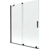 Mexen Velar badwand tweedelig verschuifbaar 140 x 150 , transparant, zwart - 896-140-000-01-70