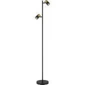 Globo Lighting vloerlamp, metaal, mat zwart, 2x GU10 LED