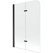 Mexen Felix badwand 2-delig 80 x 140 , transparant, zwart - 890-080-002-70-00