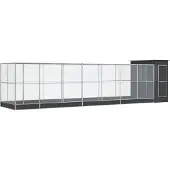 vidaXL Volière met verlengstuk 830x203x216 cm staal zilverkleurig