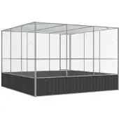 vidaXL Volière 311x307x212 cm staal zilverkleurig