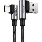 UGREEN - haakse - kabel USB - USB Type C Quick Charge 3.0 QC3.0 - 3 - A - 2 - m - grijs - (US176 - 20857)