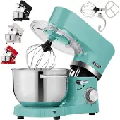 Arebos Keukenmachine - 1500W - Keukenrobot - 5,5L&4,5L - Keukenmixer - Foodprocessor - Roestvrij Stalen Mengkom - 6 Snelheden - Turquoise