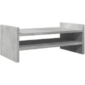 vidaXL Monitorstandaard 50x27x20 cm bewerkt hout betongrijs