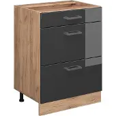 Vicco R-Line Keukenonderkast – 60 cm met laden, zonder werkblad Antraciet Hoogglans