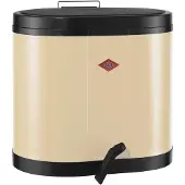 Wesco Eco-verzamelaar Prullenbak | 30 Liter | Duo Pedaalemmer (2x15 Liter) | Metaal - Amandel | Afvalscheiding - Made in Germany