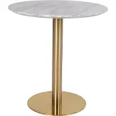 Ebuy24 Bojan eetkamertafel Ø70 cm marmer look, messing look poten.