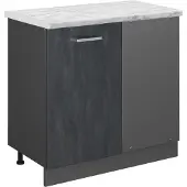 Vicco R-Line Hoekkast – 86 cm WB Marmer Zwart beton