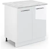 Vicco Fame-Line Wastafelkast – 80 cm met legplank, WB Marmer Wit Hoogglans