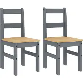 vidaXL Eetkamerstoelen 2 st PANAMA 40x46x90 cm grenenhout grijs