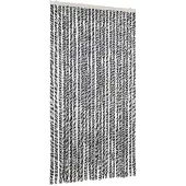 vidaXL Vliegengordijn 100x220 cm chenille grijs en zwart-wit