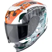 Scorpion EXO-JNR Air The4Elements Wit Blauw Oranje Kinder Motorhelm Maat YL