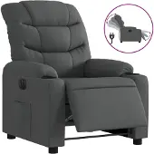 vidaXL Fauteuil elektrisch verstelbaar stof donkergrijs