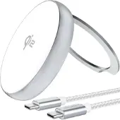 4smarts Qi2 Draadloze MagSafe Oplader met Kickstand 15W Zilver / Wit