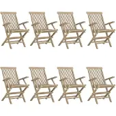 vidaXL Tuinstoelen inklapbaar 8 st 56x61x89 cm massief teakhout grijs
