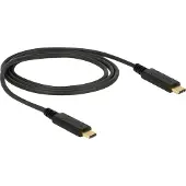DeLOCK Premium USB-C naar USB-C kabel met E-Marker chip - USB3.2 (tot 10 Gbit/s) - PD tot 20V/5A - video tot 8K 30Hz / zwart - 1 meter
