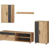 Vicco Berno Wandmeubel – set, 4 delen Krachtige eik goud