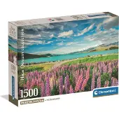Clementoni - Puzzel - 1500 Stukjes - Lupins aan het Tekapo Meer - Puzzel Voor Volwassenen - High Quality Collection
