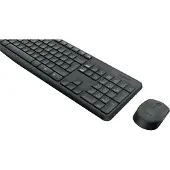 Logitech MK235, Volledige grootte (100%), Draadloos, RF draadloos, Grijs, Inclusief muis