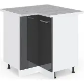 Vicco R-Line Hoekkast – 75.6 cm, WB Marmer Antraciet Hoogglans