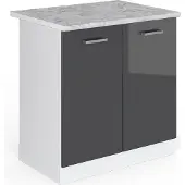 Vicco R-Line Wastafelkast – 80 cm, WB Marmer Antraciet Hoogglans