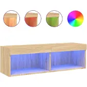 vidaXL Tv-meubel met LED-verlichting 100x30x30 cm sonoma eikenkleurig