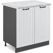 Vicco Fame-Line Wastafelkast – 80 cm, WB Marmer Wit Landhuis