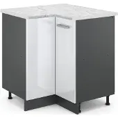 Vicco Hoekkast R-Line Wit Hoogglans 75.6 cm WB Marmer, Model 45754