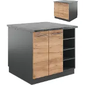 Vicco Fame-Line Keukeneiland – 90 cm zonder werkblad Eik goud/antraciet