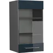 Vicco Fame-Line Glazen keukenkast – 40 cm Donkerblauw hoogglans
