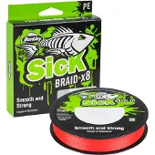 Berkley Sick Braid - 300 meter gevlochten visdraad, diameter: 0,29 mm, kleur: rood, draagkracht: 26,4 kg