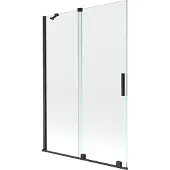 Mexen Velar badwand 2-vleugelig schuifbaar 120 x 150 , transparant, zwart - 896-120-000-01-70