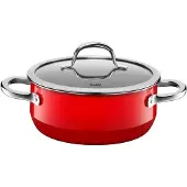 Silit 21.0129.7031, Rond, Rood, Silargan, Roestvrij staal, Geschikt voor inductie, Gas, Elektrisch, Keramisch, Halogeen, Glas