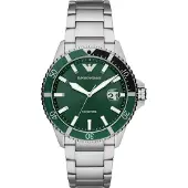 Emporio Armani Analoog horloge donkergroen / zilver