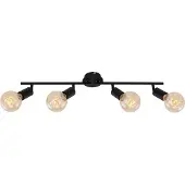Briloner 4-lichtspots, zwart staal, zwart, 69,5 x 10 cm, fitting E27