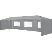 Casa.pro Paviljoen partytent met 8 zijwanden 9x3x2,55 m donkergrijs