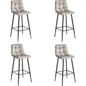 TEXTILOMANIE ARCETO kruk - donkerbeige fluweel / zwarte poten x 4