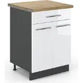 Vicco Fame-Line Keukenonderkast – 60 cm met lade, WB Eik Wit Hoogglans