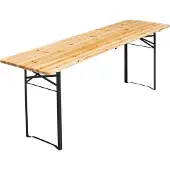 Oviala - Houten inklapbare bistrotafel 218 cm - Table brasserie pliante