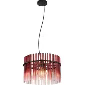 Globo Zwarte hanglamp Gorley met rood glas Ø 40cm