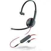 HP Plantronics Blackwire 3215 headset, mono, USB-C en 3,5 mm aansluiting, geoptimaliseerde unified communication