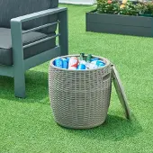 Casa.pro Tuinbox Avetrana koelbox rond 44xØ40 cm lichtbruin
