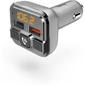 Hama FM-zender met Bluetooth en handsfree functie, Auto-adapter, Zilver