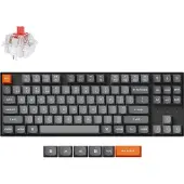 Keychron K8 Max, 80%, Bekabeld en draadloos, USB + RF draadloos + Bluetooth, Mechanische schakelaar, RGB LED, Zwart