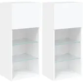 vidaXL Tv-meubels met LED-verlichting 2 st 40,5x30x90 cm wit