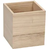 Playwood pennenbakje hout vierkant natuur voor kinderen en volwassenen.
