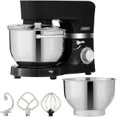 Arebos Keukenmachine - 1500W - Keukenrobot - 5,5L&4,5L - Keukenmixer - Foodprocessor - Roestvrij Stalen Mengkom - 6 Snelheden - Zwart