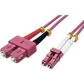 Value F.O. kabel 50/125µm OM4, LC/SC, violet, 0,5 m