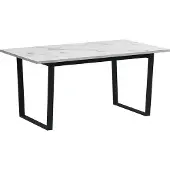 Ebuy24 Amble eetkamertafel 90x160cm wit marmerprint.